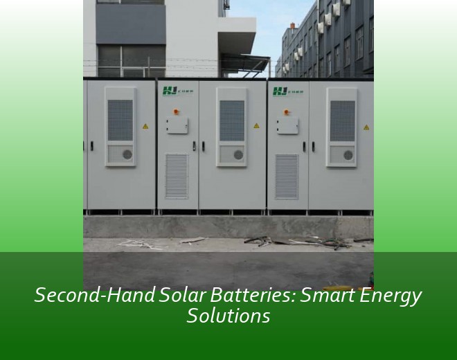 Second-Hand Solar Batteries: Smart Energy Solutions